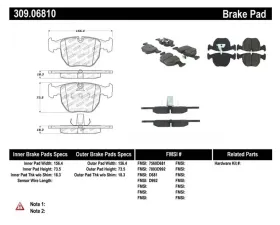 StopTech Brake Pads - Front, Ceramic, Red, for BMW 3 Series 2006-2013, 309.0681