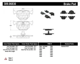 StopTech Brake Pads - Front, Ceramic, Black - Ford Mustang 2015-2023 309.0683