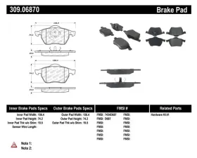 StopTech Brake Pads for Ford Mustang 2015-2023, Ceramic, Front 309.0687