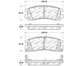 StopTech Brake Pads - Front, Ceramic, Red, Ford Mustang 2015-2023, 309.0698