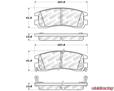 StopTech Brake Pads - Front, Ceramic, Red, Ford Mustang 2015-2023, 309.0698 - 309.06980