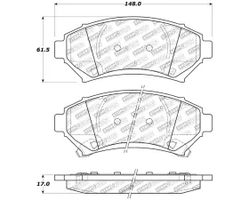 StopTech Brake Pads - Front, Ceramic, Red, Ford Mustang 2015-2023, 309.0699