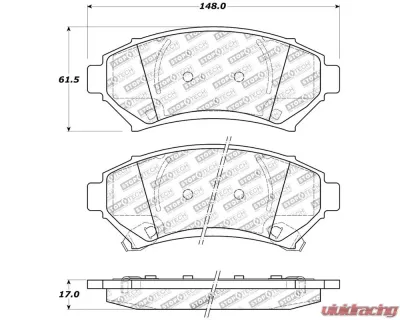 StopTech Brake Pads - Front, Ceramic, Red, Ford Mustang 2015-2023, 309.0699 - 309.06990