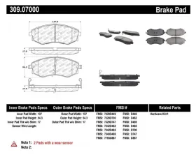 StopTech Brake Pads for Ford Mustang 2015-2023, Ceramic, Front, 309.07