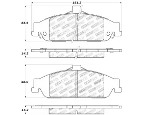 StopTech Brake Pads for Ford Mustang 2015-2023, Ceramic, Front, 309.0727