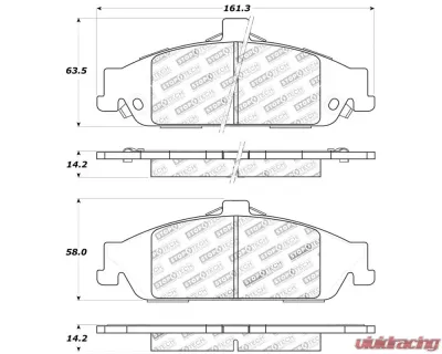 StopTech Brake Pads for Ford Mustang 2015-2023, Ceramic, Front, 309.0727 - 309.07270