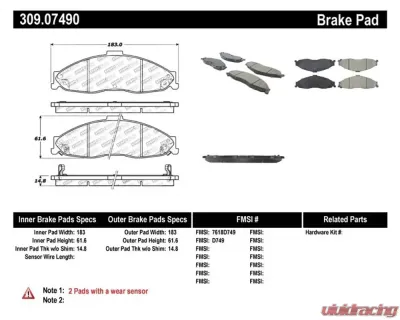 StopTech Brake Rotor, Front, Silver, for Ford Mustang 2015-2023, 309.0749 - 309.07490