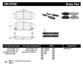 StopTech Performance Brake Pads - Front, Red, Ford Mustang 2015-2023, 309.0764