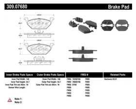 StopTech Brake Pads for Honda Civic 2006-2011, Front, Ceramic, 309.0768