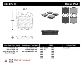 StopTech Performance Brake Pad Set, Front, Red, Ford Mustang 2015-2023, 309.0771