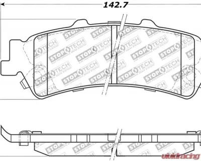 StopTech Brake Pads - Front - Red - Honda Civic 2006-2011 - 309.0792 - 309.07920