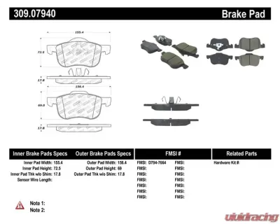 StopTech Brake Rotor, Front, Silver, for Ford Mustang 2015-2023, 309.0794 - 309.07940