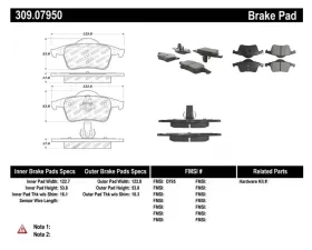 StopTech Brake Pads - Front, Ceramic, Red, for Honda Civic 2006-2011 - 309.0795