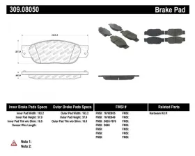 StopTech Brake Pads - Front, Ceramic, Red, Subaru WRX 2002-2007, 309.0805