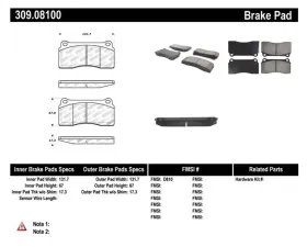 StopTech Brake Pads for BMW 3 Series 2006-2013, Front, Red, 309.081