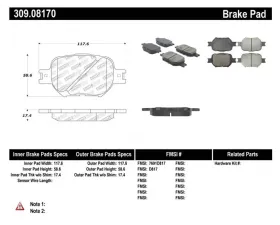 StopTech Brake Pads for Honda Civic 2006-2011, Ceramic, Front, 309.0817