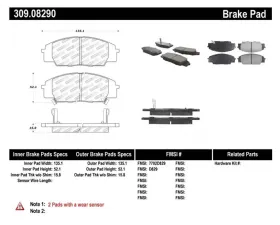 StopTech Brake Pads for Honda Civic 2006-2011, Front, Ceramic, 309.0829
