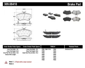 StopTech Performance Brake Pads for Ford Mustang 2015-2023, Black, 309.0841