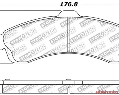 StopTech Brake Pads - Front, Red, Ford Mustang 2015-2023, 309.0882 - 309.08820