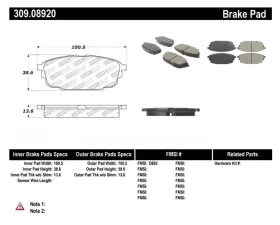 StopTech Performance Brake Pads for Honda Civic 2006-2011, Front, Red 309.0892