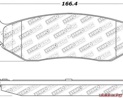 StopTech Brake Pads - Front, Red, for Ford Mustang 2015-2021, 309.0898 - 309.08980