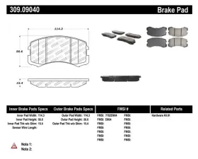 StopTech Brake Pads - Front, Ceramic, Black, for Ford Mustang 2015-2023, 309.0904