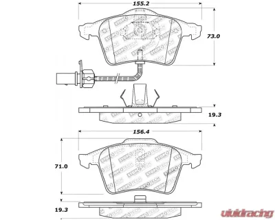 StopTech Brake Pads - Premium Performance, Front, Red, 2007-2018 Jeep Wrangler, 309.0915 - 309.09150