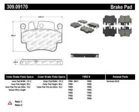 StopTech Brake Pads - Front, Ceramic, Black - Ford Mustang 2015-2023 309.0917