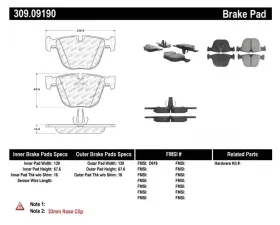 StopTech Brake Pads for Honda Civic 2006-2011, Front, Red, 309.0919