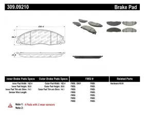 StopTech Brake Pads for Honda Accord 2003-2007, Ceramic, Front 309.0921