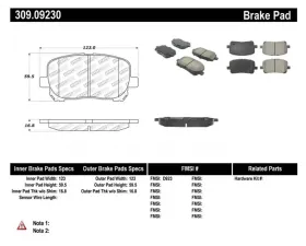 StopTech Brake Pads for Honda Civic 2006-2011, Front, Red, 309.0923
