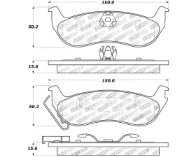 StopTech Brake Pads - Front, Ceramic, Red, for Ford Mustang 2015-2023, 309.0932