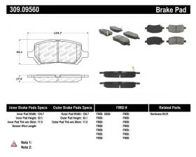 StopTech Brake Pads for Ford Mustang 2015-2020, Ceramic, Front, 309.0956