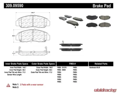 StopTech Brake Rotor, Front, Silver, for Honda Civic 2016-2021, 309.0959 - 309.09590