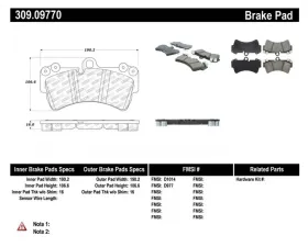 StopTech Brake Pad Set - Front, Ceramic, Red, for Ford Mustang 2015-2023, 309.0977