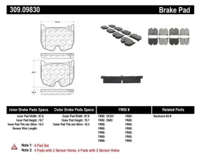 StopTech Brake Pads for Honda Civic 2006-2011, Ceramic, Front, 309.0983