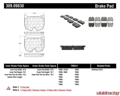 StopTech Brake Pads for Honda Civic 2006-2011, Ceramic, Front, 309.0983 - 309.09830