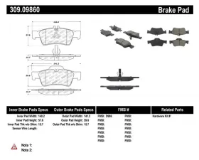 StopTech Brake Pads for Honda Civic 2016-2021, Front, Ceramic, 309.0986