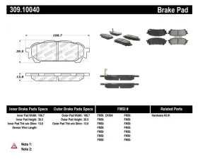 StopTech Performance Brake Pads for Ford Mustang 2015-2023, Red, 309.1004