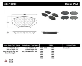 StopTech Performance Brake Pads for Ford Mustang 2015-2020, 309.1009