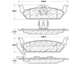 StopTech Brake Pads - Front, Ceramic, Red, for Ford Mustang 2015-2023, 309.1012