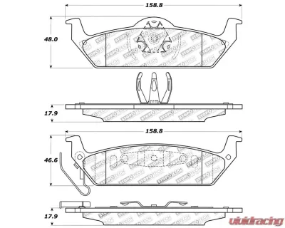 StopTech Brake Pads - Front, Ceramic, Red, for Ford Mustang 2015-2023, 309.1012 - 309.10120