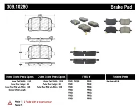 StopTech Brake Pads - Front, Ceramic, Black for Ford Mustang 2015-2023 309.1028