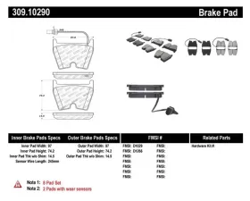 StopTech Brake Pad Set - Front, Ceramic, Black - Ford Mustang 2015-2023 - 309.1029