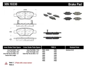 StopTech Brake Pads for Ford Mustang 2015-2023, Ceramic, Front, 309.1033