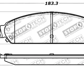 StopTech Performance Brake Pads for Ford Mustang 2015-2023, Red 309.1058