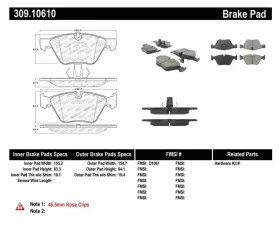 StopTech Performance Brake Pads for Ford Mustang 2015-2023, 309.1061