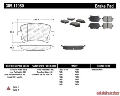 StopTech Brake Rotor Set - Front, Silver, 2006-2011 Honda Civic, 309.1108 - 309.11080