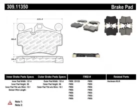 StopTech Brake Pads - Front, Ceramic, Black for Ford Mustang 2015-2020 309.1135