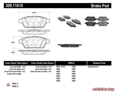 StopTech Performance Brake Rotor - Front, Silver, Ford Mustang 2005-2014, 309.1161 - 309.11610